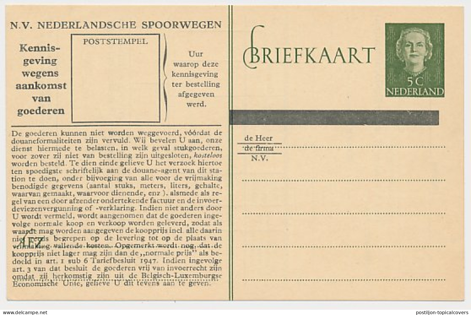 Spoorwegbriefkaart G. NS300 F - Interi Postali