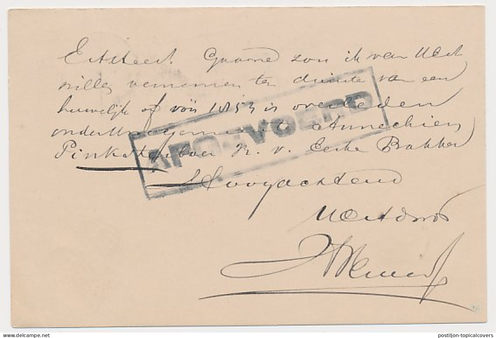Trein Haltestempel Zuidbroek 1884 - Cartas & Documentos