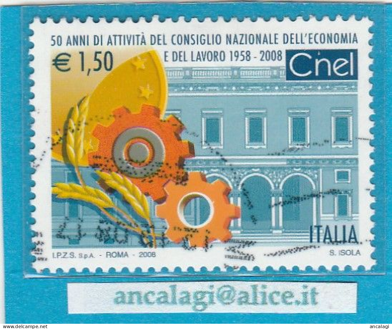 USATI ITALIA 2008 - Ref.1084 "50 ANNI DI ATTIVITA' DEL CNEL" 1 Val. - - 2001-10: Gebraucht