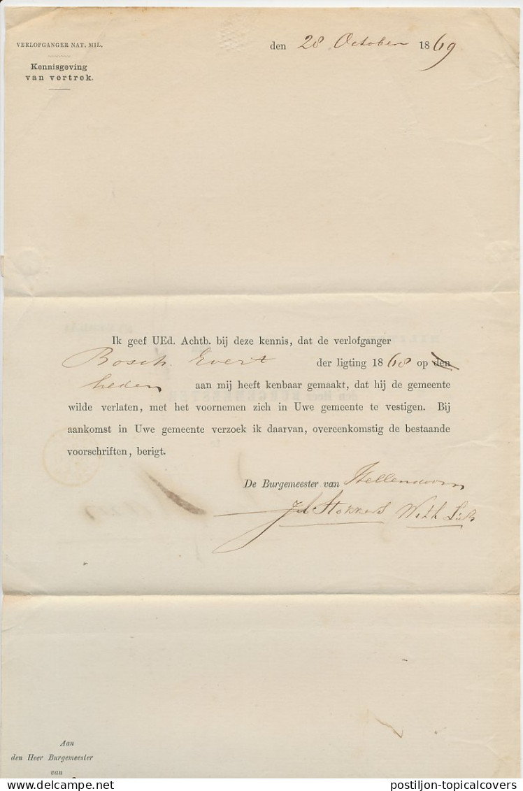 Naamstempel Nyverdal 1869 - Cartas & Documentos