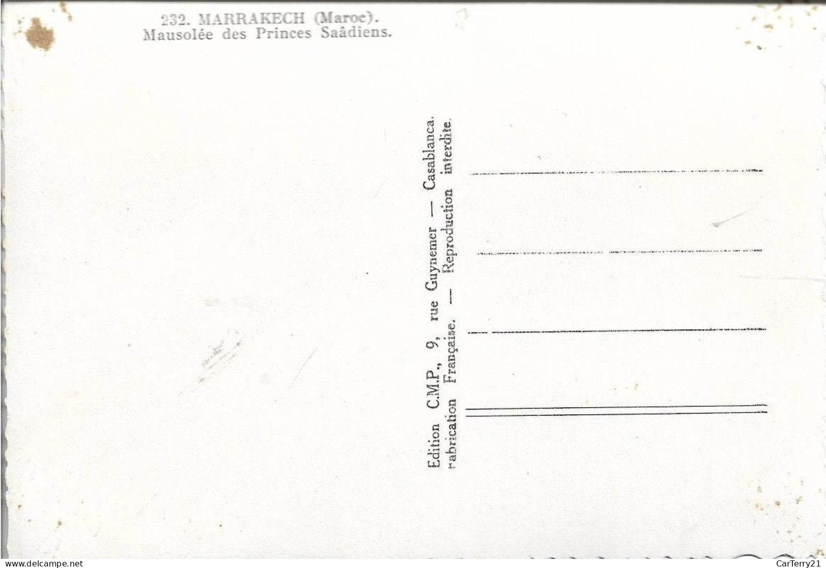 CPSM. MAROC. MARRAKECH. MAUSOLEE DES PRINCES SAÂDIENS. - Marrakech
