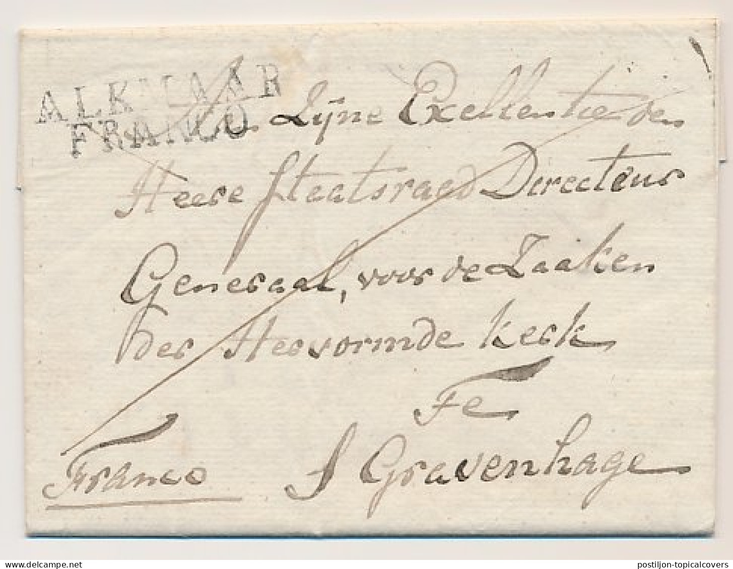 Nieuwe Niedorp - ALKMAAR FRANCO - S Gravenhage 1821 - ...-1852 Precursori