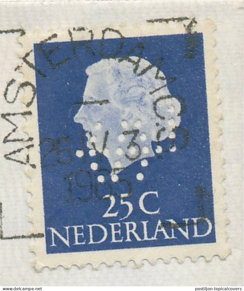 Perfin Verhoeven 406 - LS - Amsterdam 1965 - Non Classificati