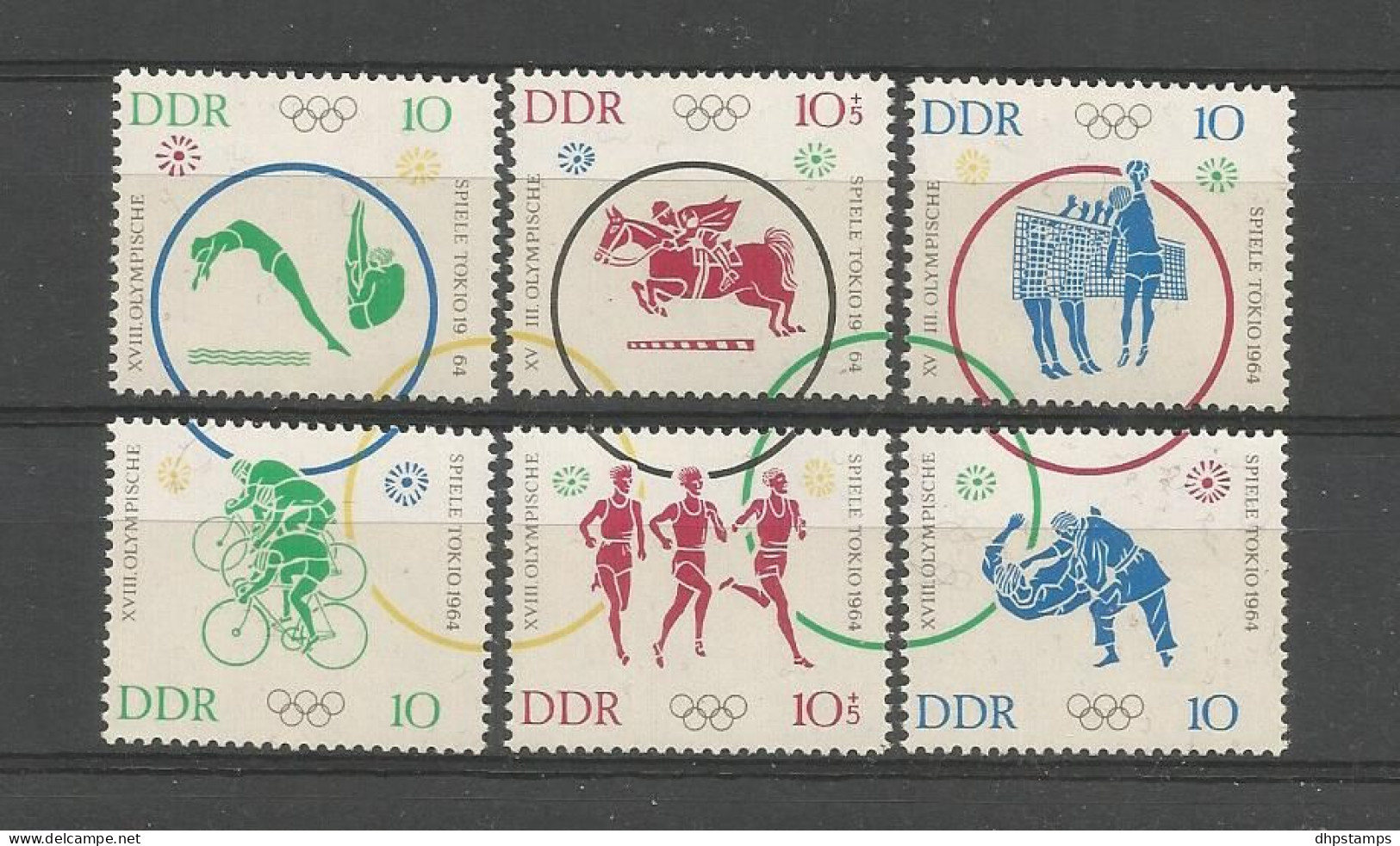 DDR 1964 Ol. Games Tokyo Pairs Y.T. 742/747 ** - Unused Stamps
