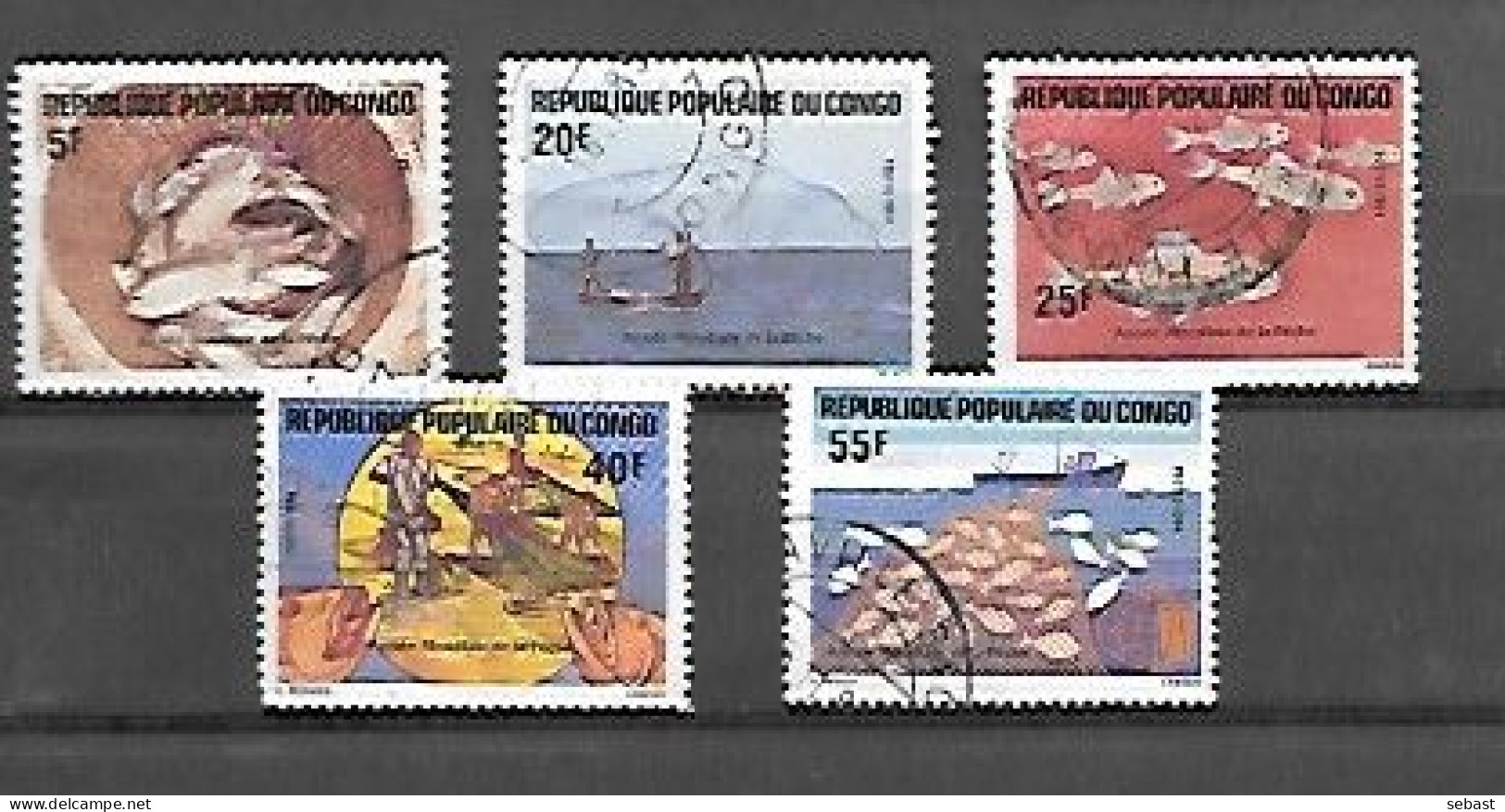 TIMBRE OBLITERE DU CONGO BRAZZA DE 1984 N° MICHEL 971/75 - Oblitérés