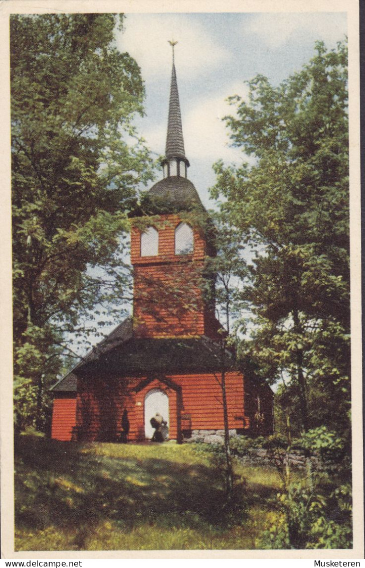 Sweden PPC Jönköping. Backeby Kyrka. Sonderstempel 'Totala Solförmörkelsen' (Solar Eclipse) JÖNKÖPING 1954 (2 Scans) - Zweden