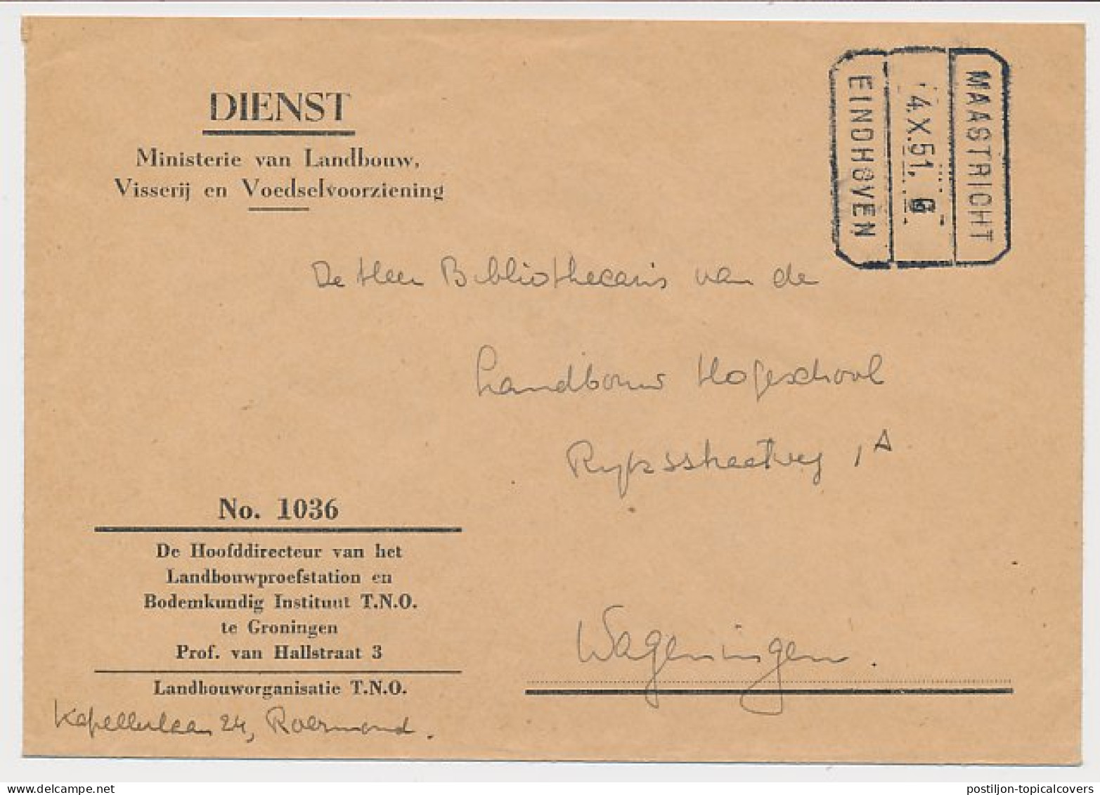 Treinblokstempel : Maastricht - Eindhoven G 1951 - Sin Clasificación