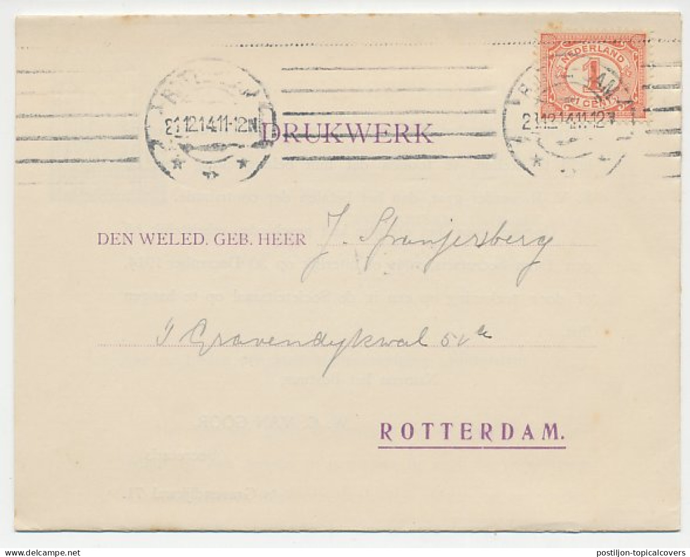 Drukwerk ( Zie Inhoud ) Rotterdam 1914 Studentenvereniging / Uil - Sin Clasificación