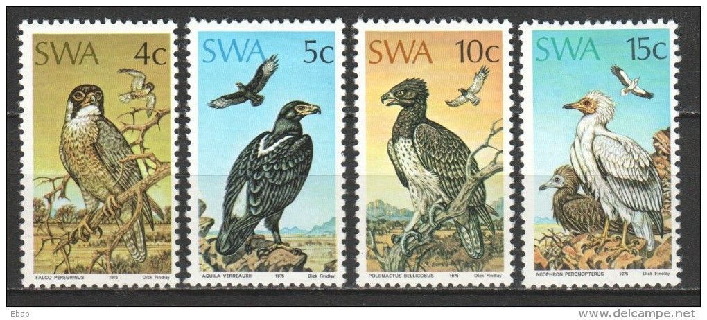 SWA South West Africa 1975 Mi 402-405 MH BIRDS OF PREY - Águilas & Aves De Presa