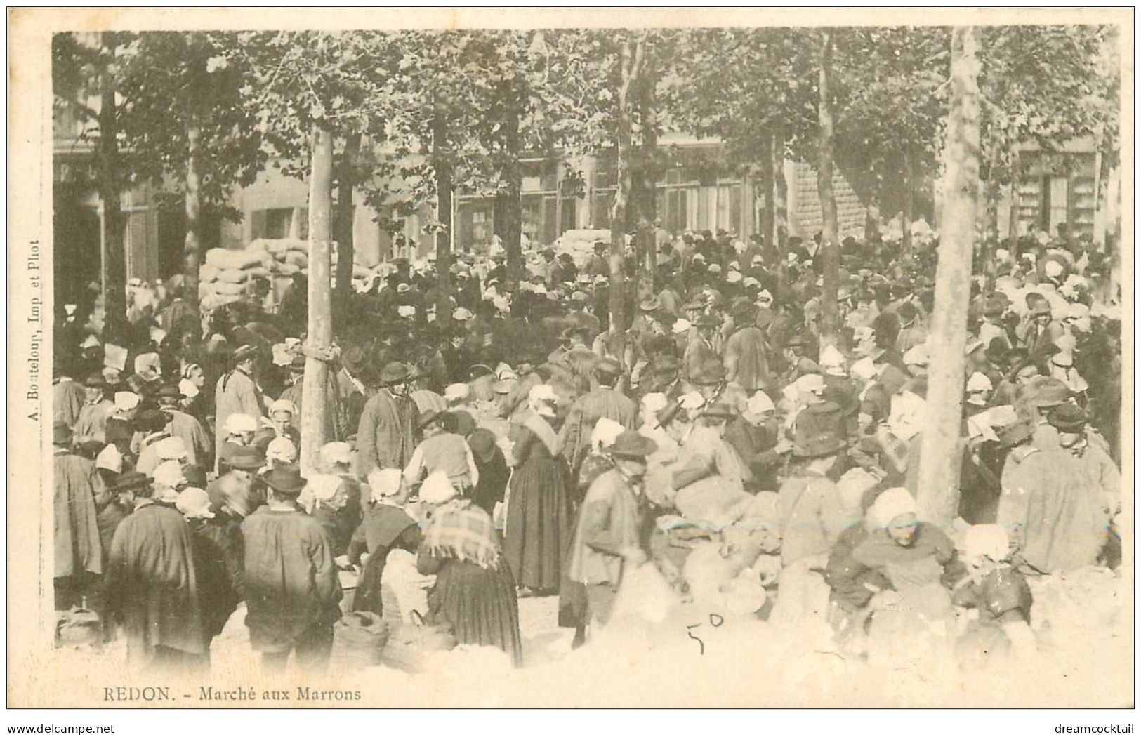 35 REDON. Marché Aux Marrons Vers 1900 - Redon