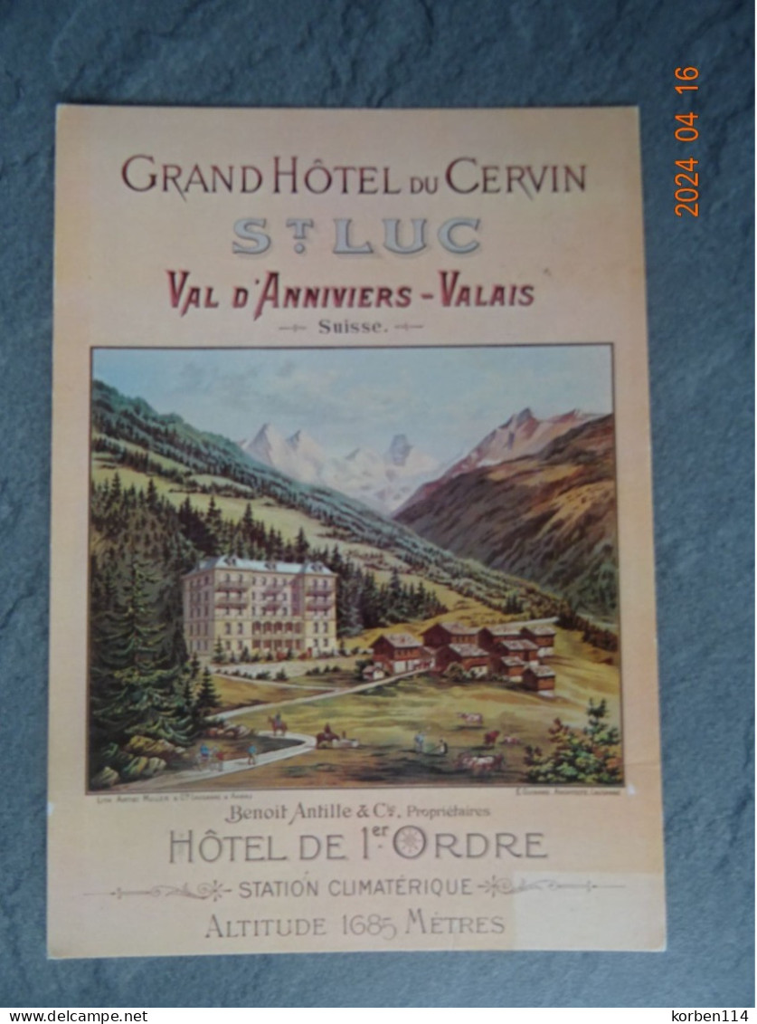 GRAND HOTEL DU CERVIN   VAL D'ANNIVIERS - Hotels & Gaststätten