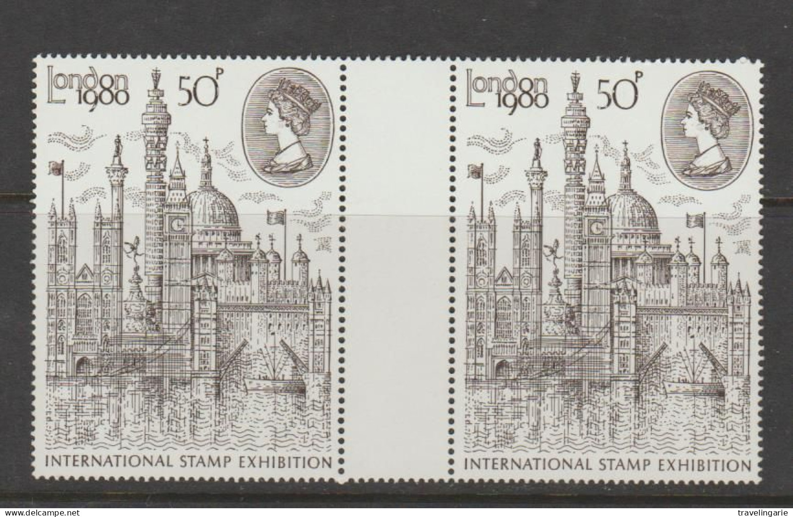 Great Britain 1980 London 1980 International Stamp Exhibition Gutterpair MNH ** - Philatelic Exhibitions