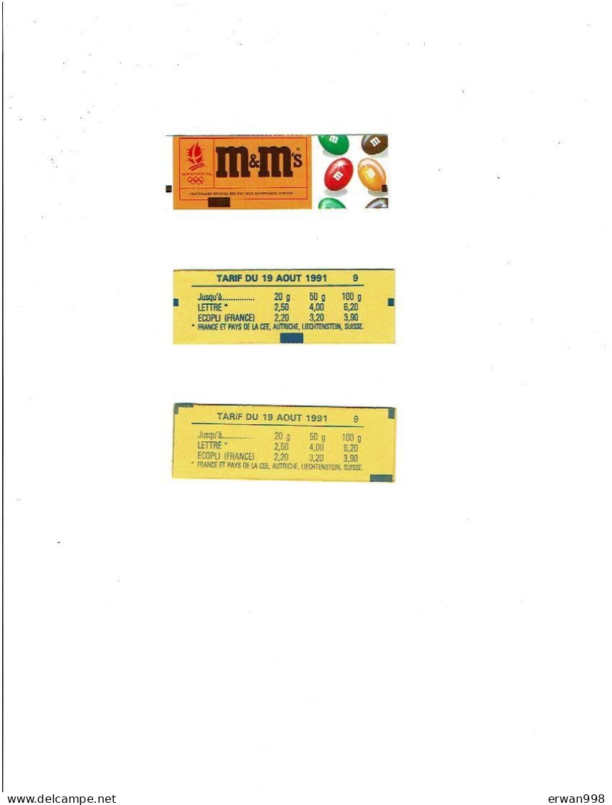 3 Couvertures De Carnets De 8  Timbres à 2.50frs Vides Jeux Olympiques ALBERTVILLE   (1130) - Winter 1992: Albertville