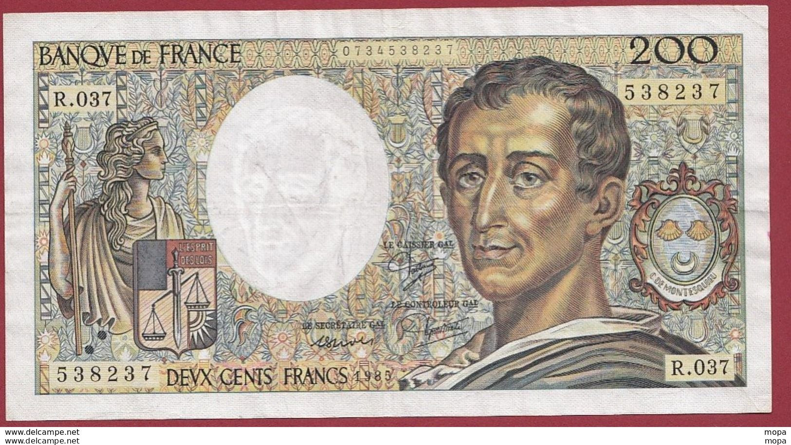 200 Francs "Montesquieu" 1985 --F/TTB+-ALPH .R.037--(1) - 200 F 1981-1994 ''Montesquieu''