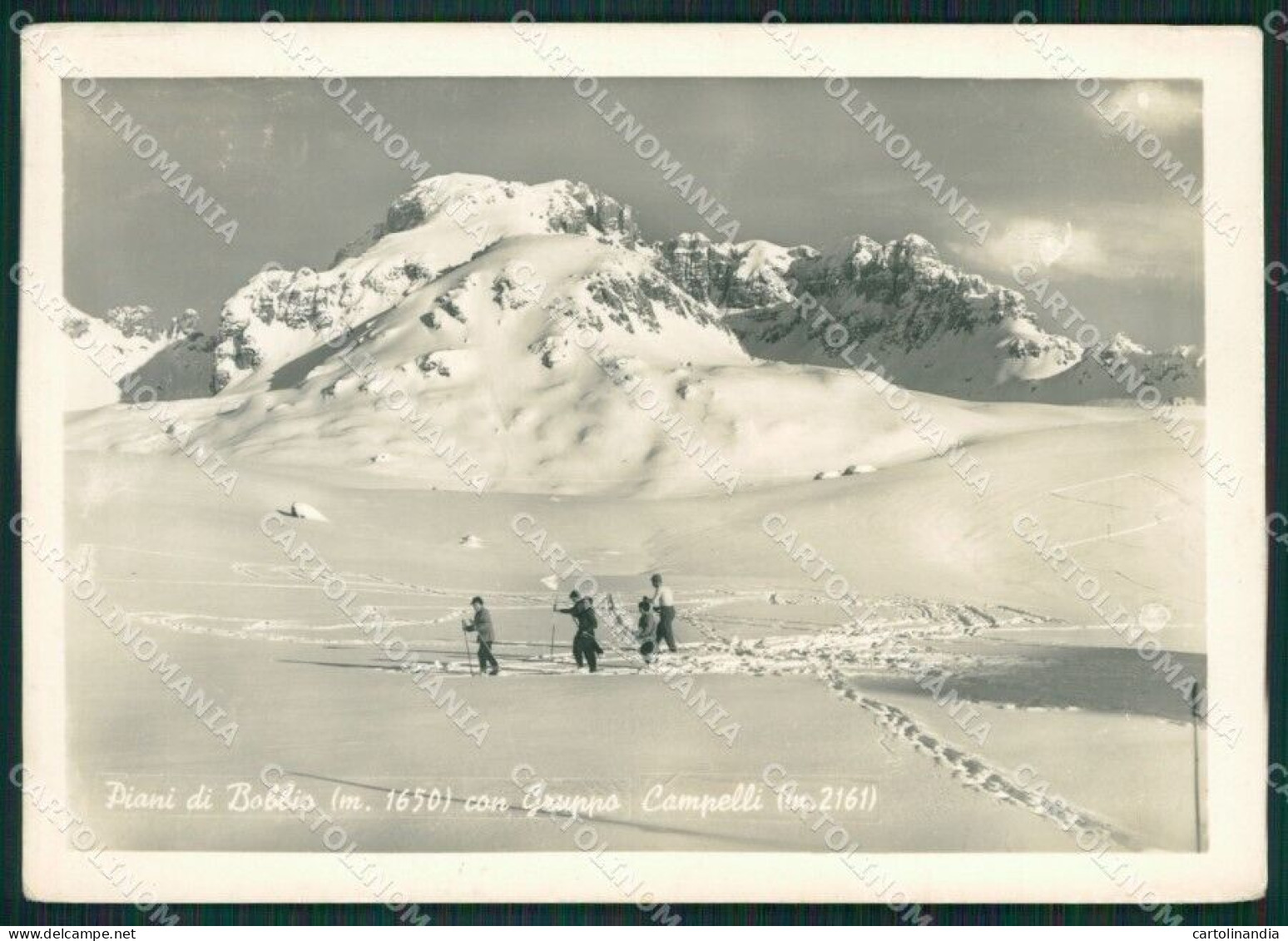 Lecco Piani Di Bobbio Campelli Nevicata Sci PIEGHINA Foto FG Cartolina KB3801 - Lecco