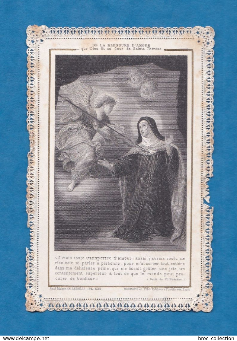 La Transverbération Du Coeur De Sainte Thérèse D'Avila, Ange, Canivet éd. Boumard Et Fils Pl. 632 - Imágenes Religiosas