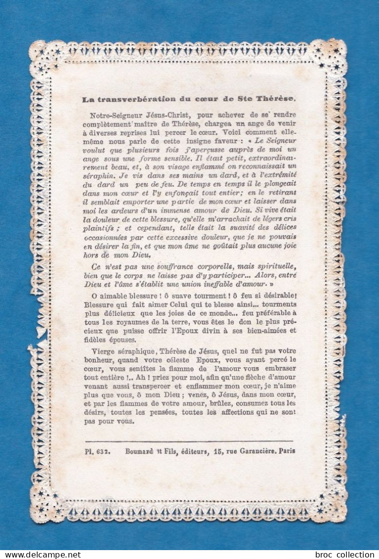 La Transverbération Du Coeur De Sainte Thérèse D'Avila, Ange, Canivet éd. Boumard Et Fils Pl. 632 - Imágenes Religiosas