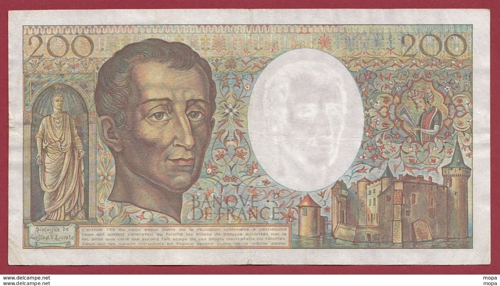 200 Francs "Montesquieu" 1985 --F/TTB+---ALPH -X.033--(2) - 200 F 1981-1994 ''Montesquieu''