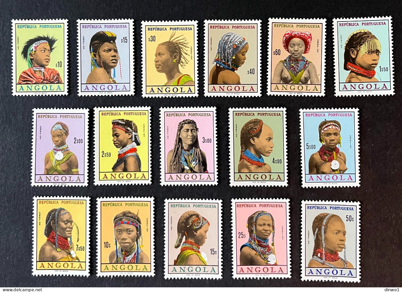 (Tv) Angola - 1961 Natives Complete Set - Af. 412 To 427 - MNH - Angola