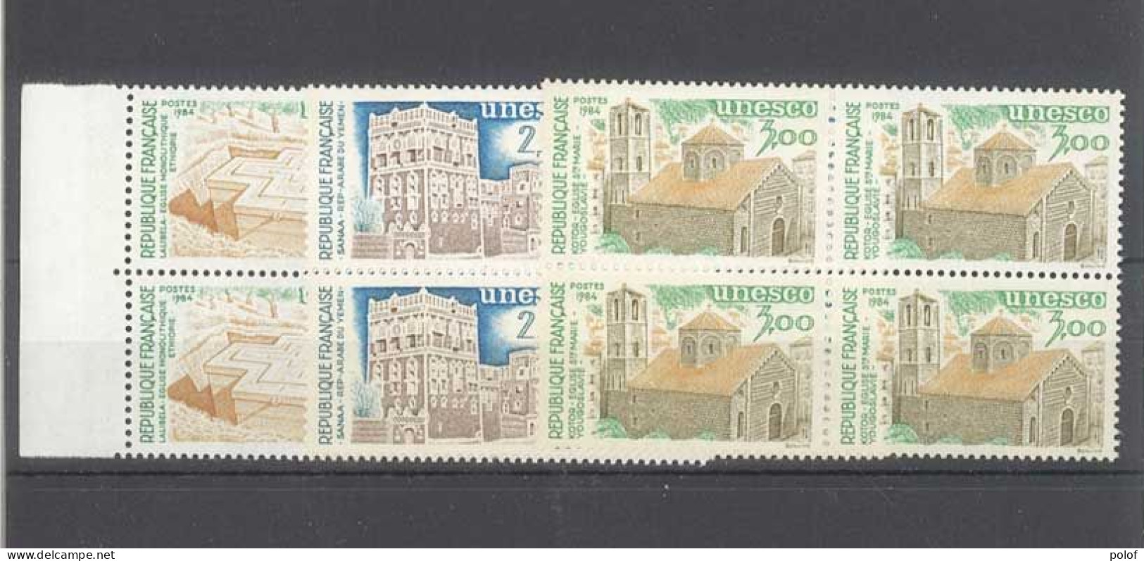 TIMBRE DE SERVICE - Unesco  - 3 Blocs De 4 Timbres - Yvert 79 à 81 - Neuf Sans Trace De Charnière - Mint/Hinged