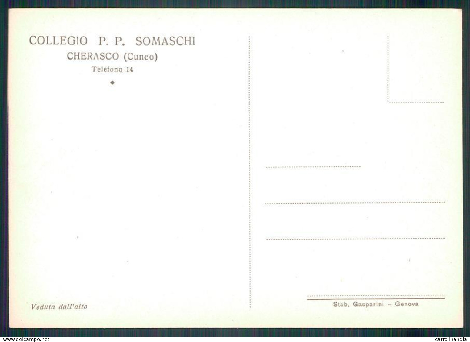 Cuneo Cherasco Collegio Padri Somaschi FG Cartolina MZ2092 - Cuneo