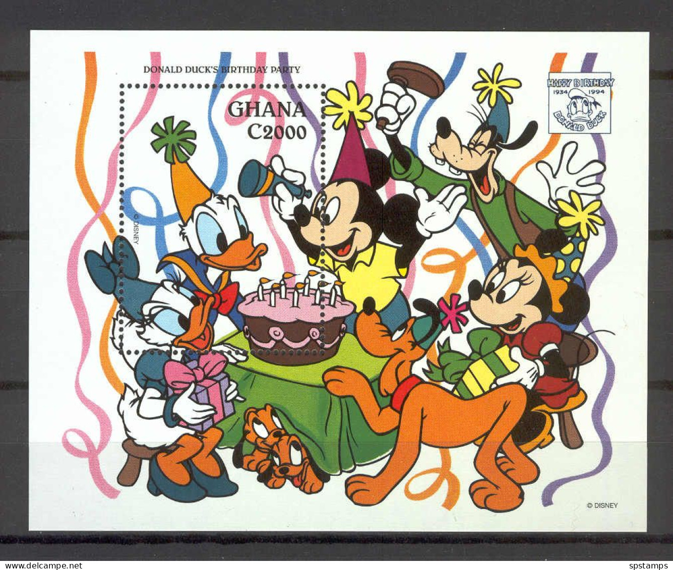 Disney Ghana 1995 Donald Duck's Birthday Party #2 MS MNH - Disney