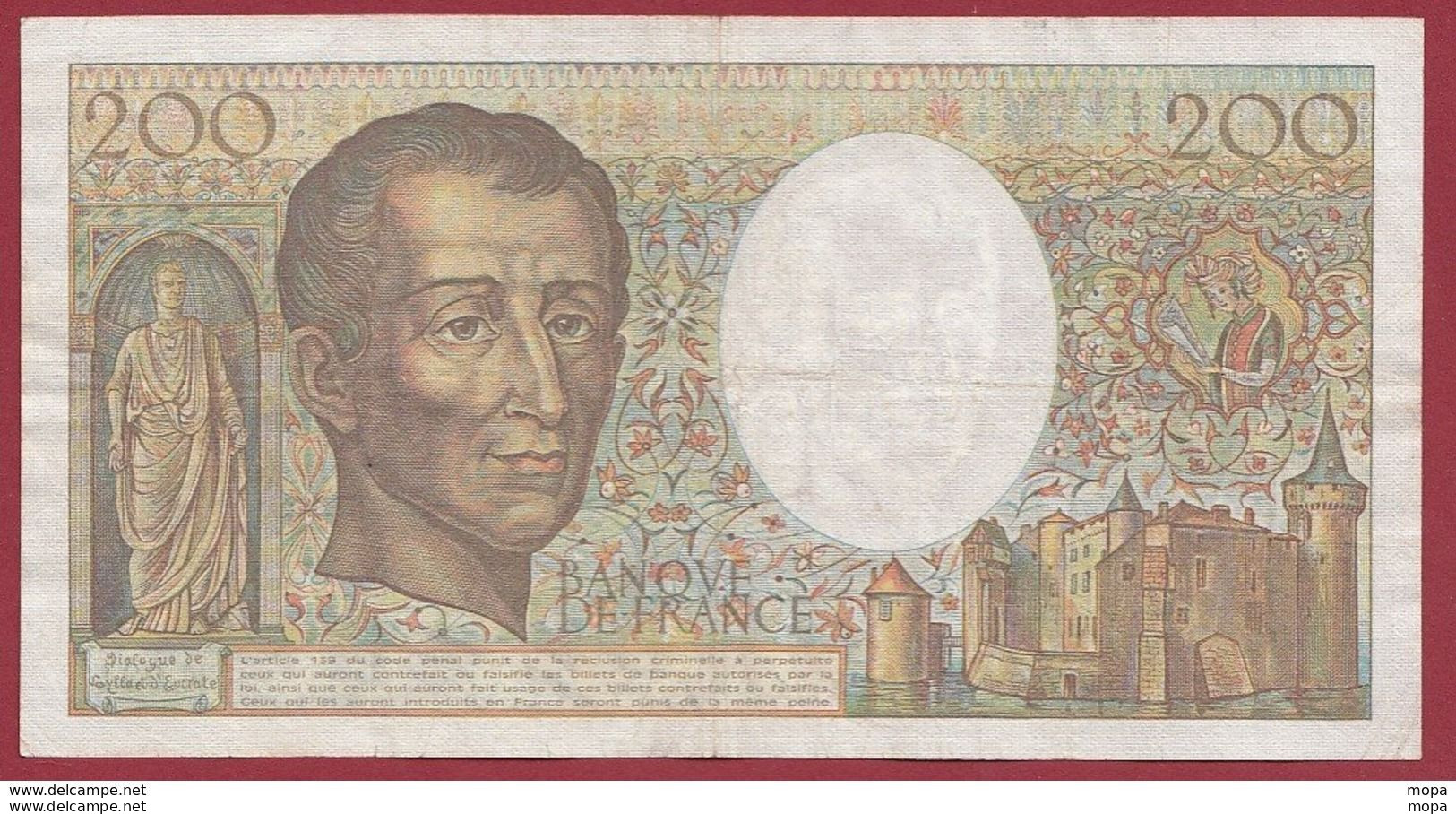 200 Francs "Montesquieu" 1985 --F/TTB+---ALPH -K.034--(3) - 200 F 1981-1994 ''Montesquieu''