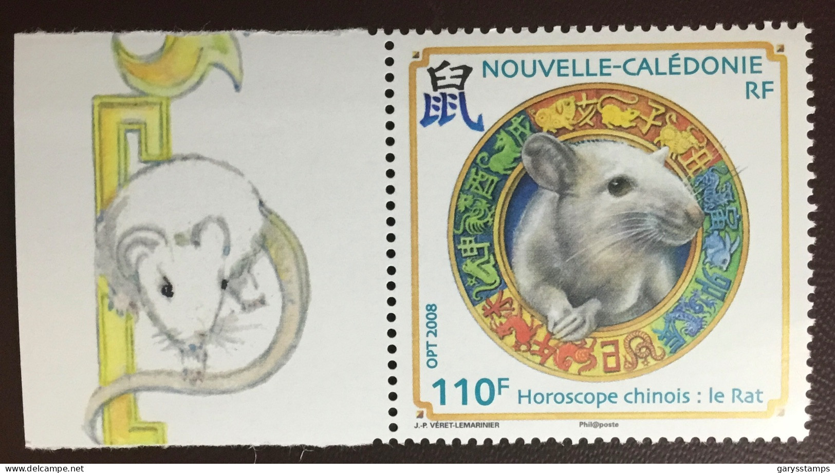 New Caledonia Caledonie 2008 Year Of The Rat MNH - Nuevos