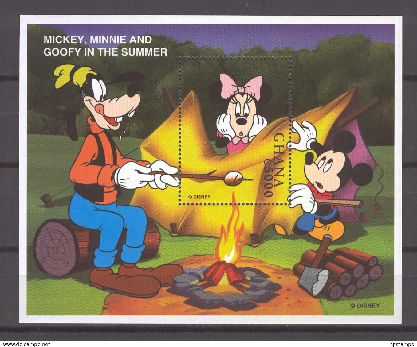 Disney Ghana 1998 Mickey, Minnie And Goofy In Summer MS MNH - Disney