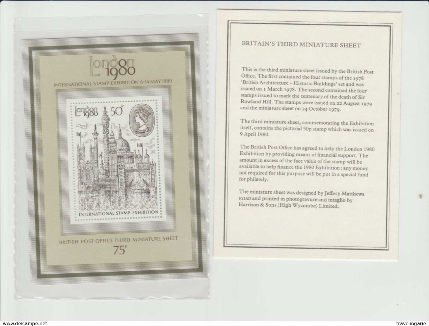 Great Britain 1980 London 1980 International Stamp Exhibition M/S In Folder MNH ** - Ungebraucht