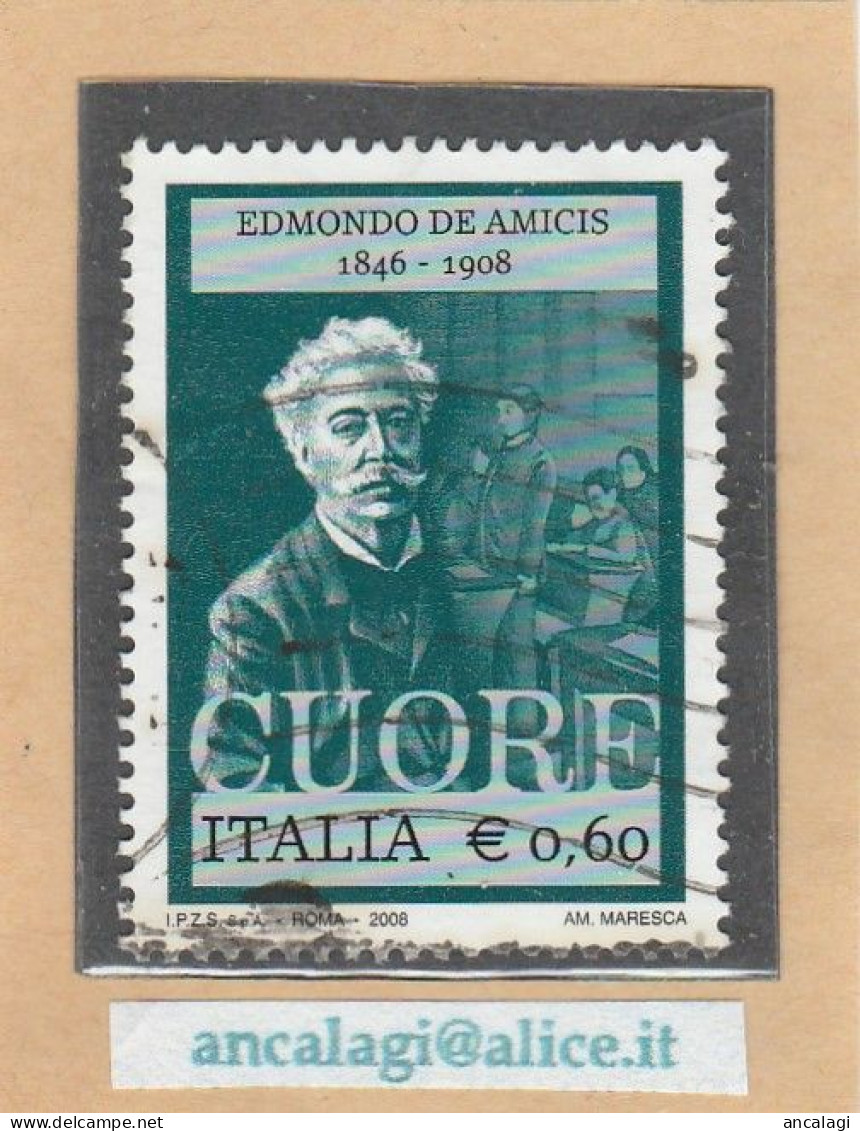 USATI ITALIA 2008 - Ref.1088 "EDMONDO DE AMICIS" 1 Val. - - 2001-10: Used