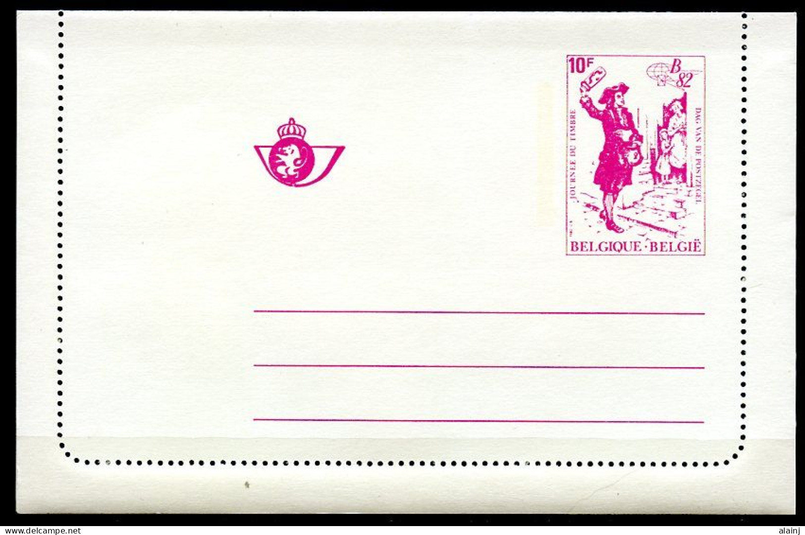 BE   Carte Lettre  10 Fr  1982     ---     Bel état - Cartas-Letras