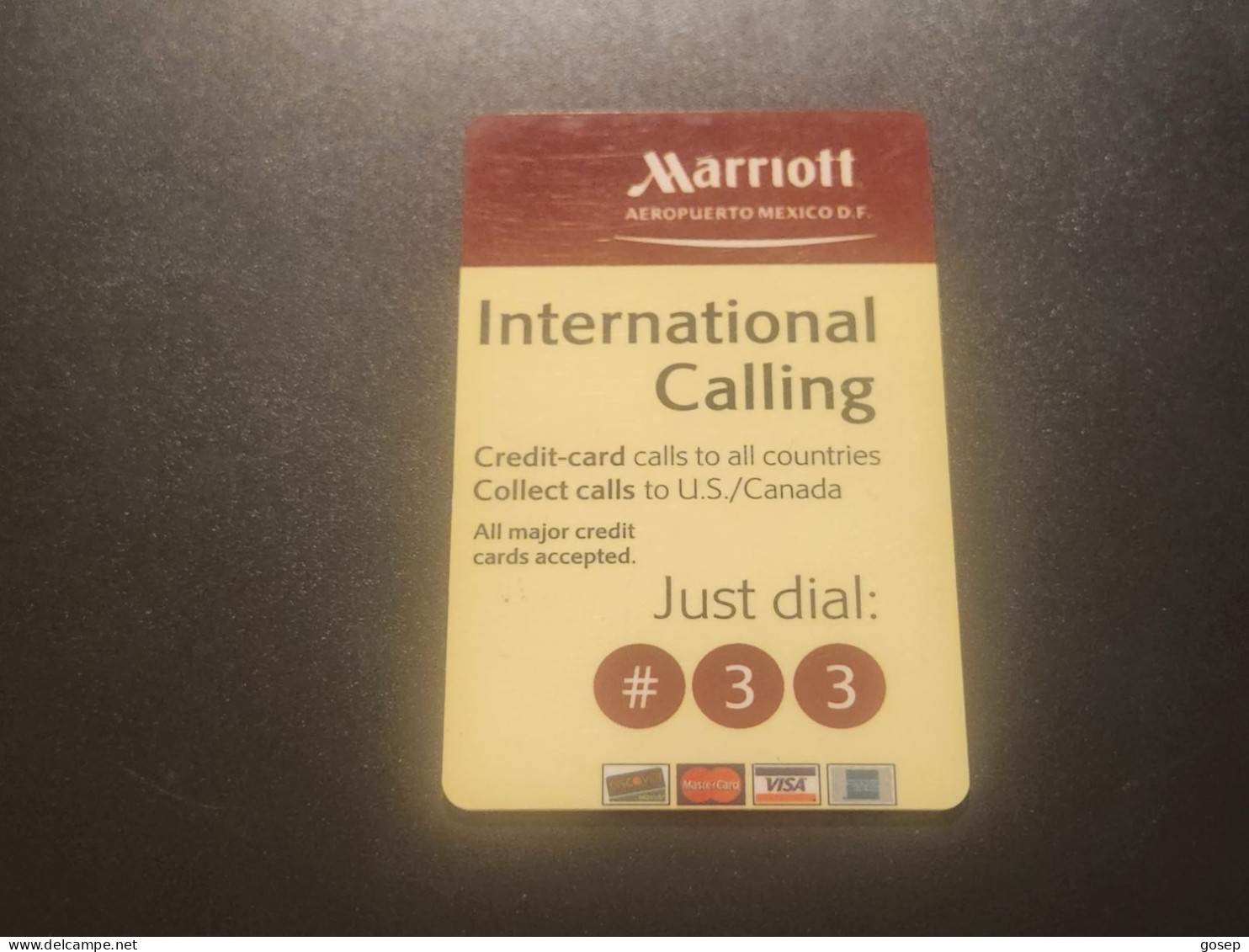 U.S.A-MARRIOTT-(1052)(Reverse Side-card Cut-rare)GOOD CARD - Cartas De Hotels