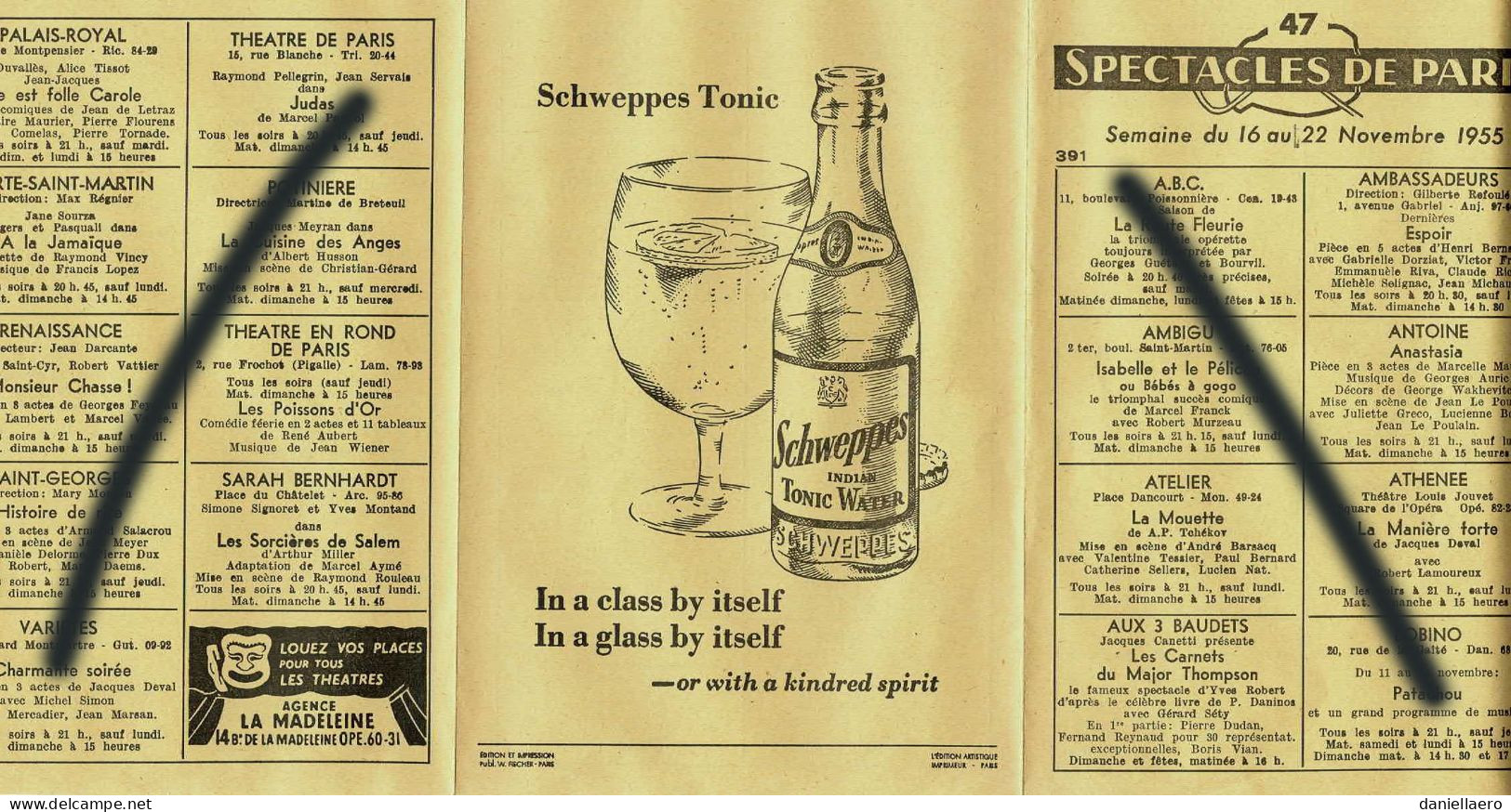 Spectacles De Paris 1955 - Programs