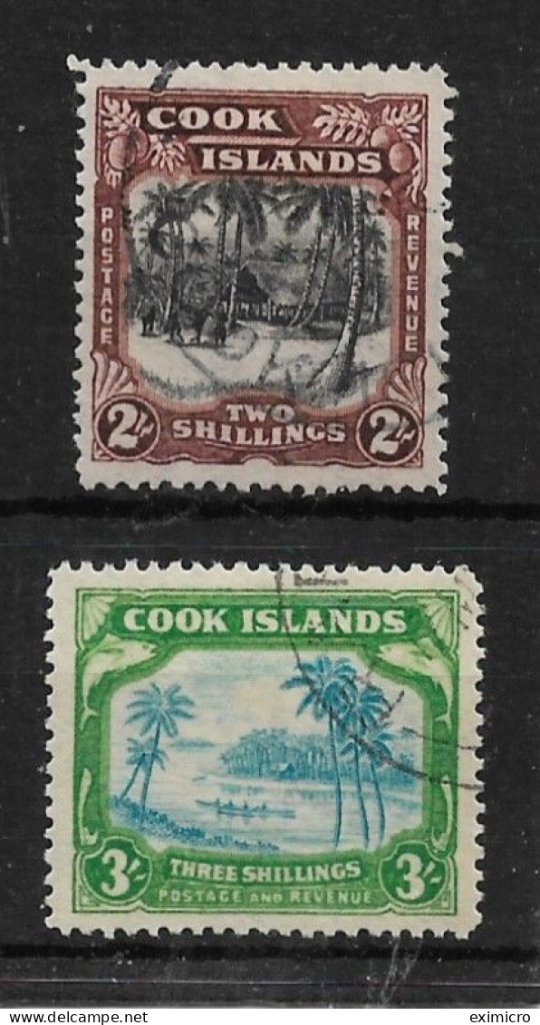 COOK ISLANDS 1938 2s And 3s SG 128/129 FINE USED TOP 2 VALUES OF THE SET. HIGH CAT VALUE. - Islas Cook