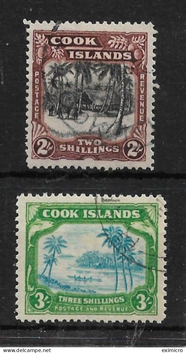 COOK ISLANDS 1938 2s And 3s SG 128/129 FINE USED TOP 2 VALUES OF THE SET. HIGH CAT VALUE. - Cook