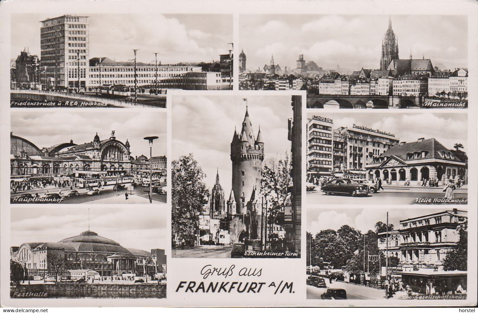 D-60001 Frankfurt Am Main - Alte Straßenansichten - Hauptbahnhof - Straßenbahn - 2x Nice Stamps Luftpost ! - Frankfurt A. Main