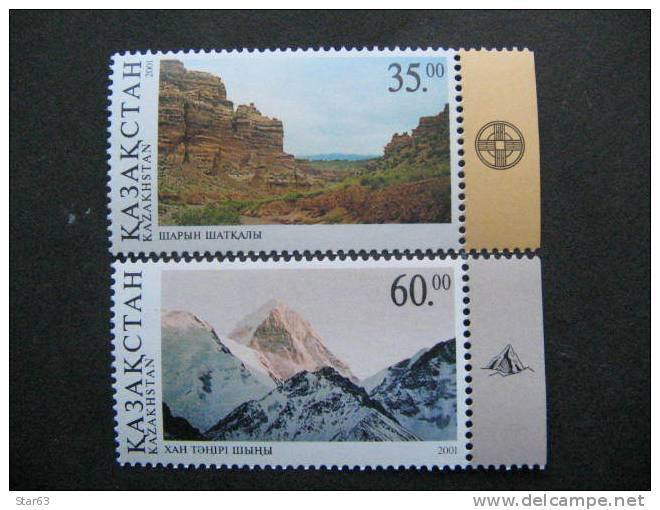 Kazakhstan 2001  International Year Of Mountains  2 V. MNH - Bergsteigen