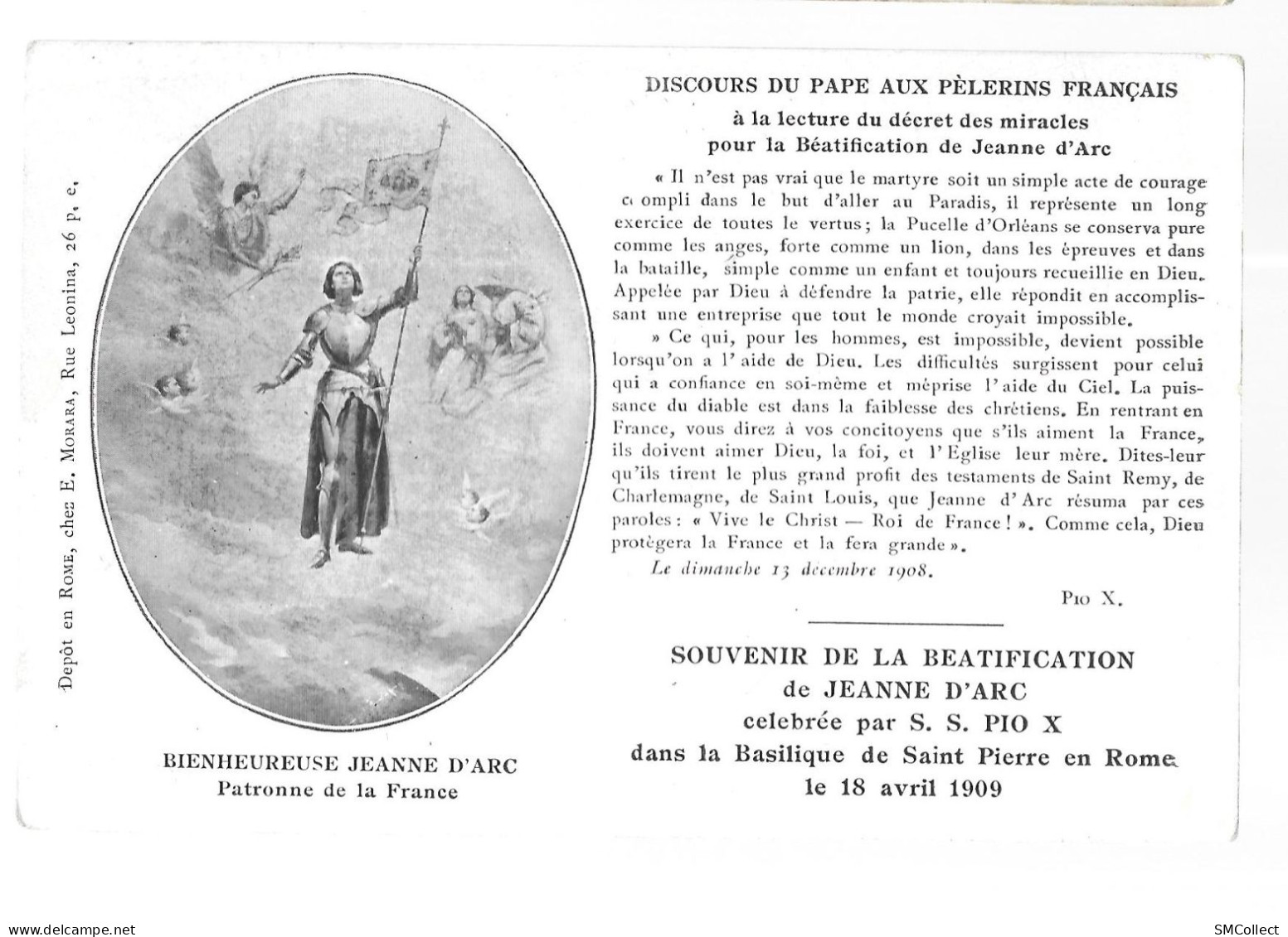 Béatification De Jeanne D'Arc Célébrée Par S. S. Pie X, Basilique Saint Pierre De Rome, 18 Avril 1909 (A18p64) - Heiligen