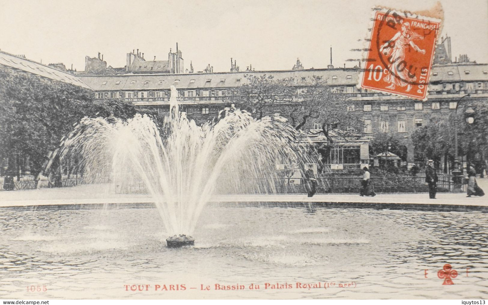 CPA. [75] > TOUT PARIS > N° 1055 - Le Bassin Du Palais Royal - (1er Arrt.) - 1912 - Coll. F. Fleury - TBE - Arrondissement: 01