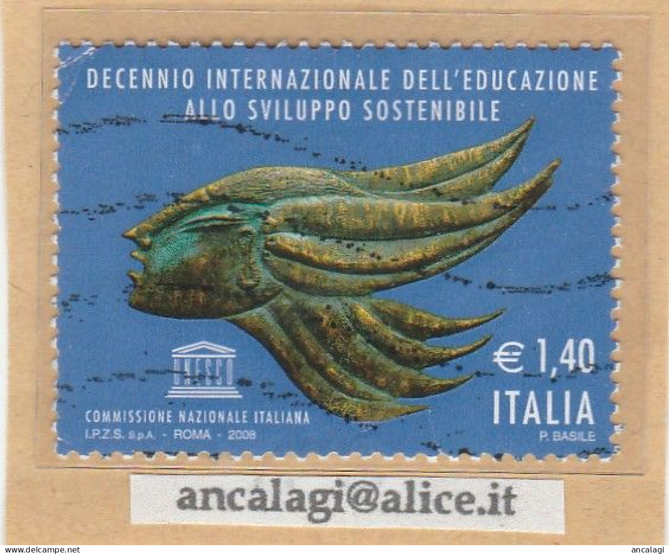 USATI ITALIA 2008 - Ref.1090 "SVILUPPO SOSTENIBILE" 1 Val. - - 2001-10: Usados