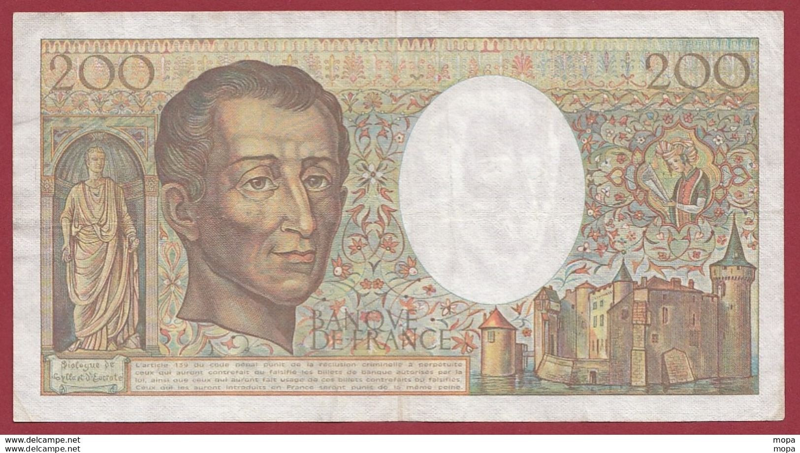 200 Francs "Montesquieu" 1987----TTB+--ALPH..C.051--(8) - 200 F 1981-1994 ''Montesquieu''