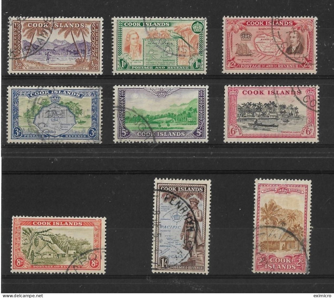 COOK ISLANDS 1949 SET TO 2s SG 150/158 FINE USED Cat £39.75 - Cook Islands