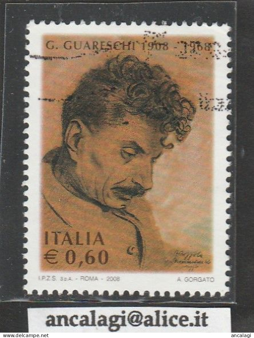 USATI ITALIA 2008 - Ref.1091 "GIOVANNI GUARESCHI" 1 Val. - - 2001-10: Usados