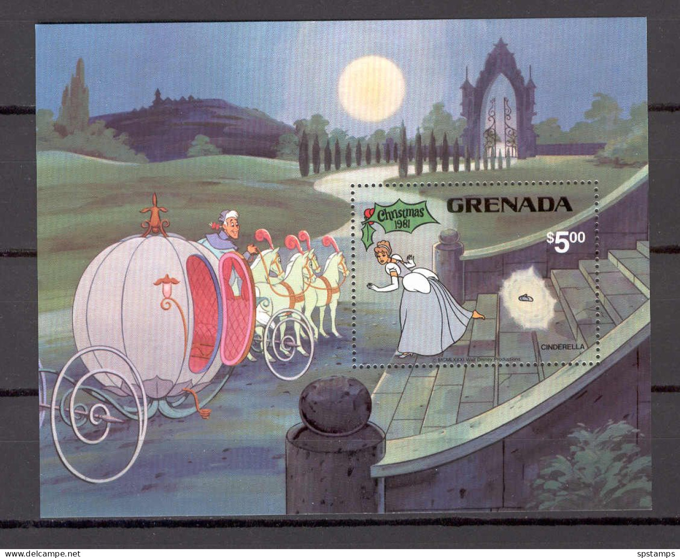 Disney Grenada 1981 Christmas - Cinderella MS MNH - Disney