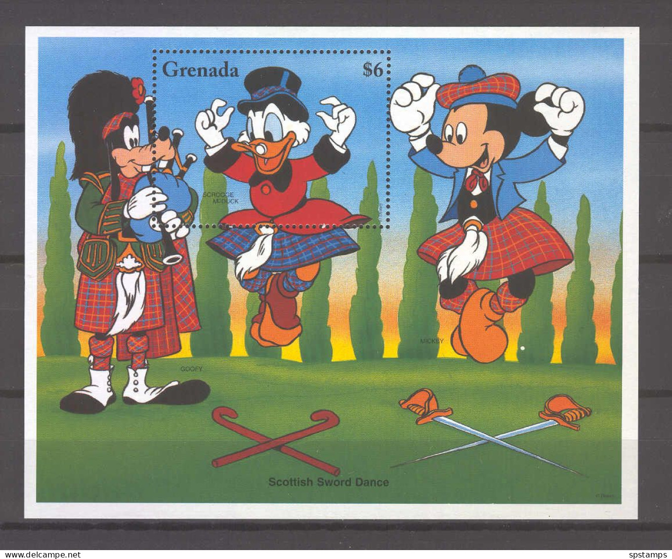 Disney Grenada 1996 Scottish Sword Dance MS MNH - Disney