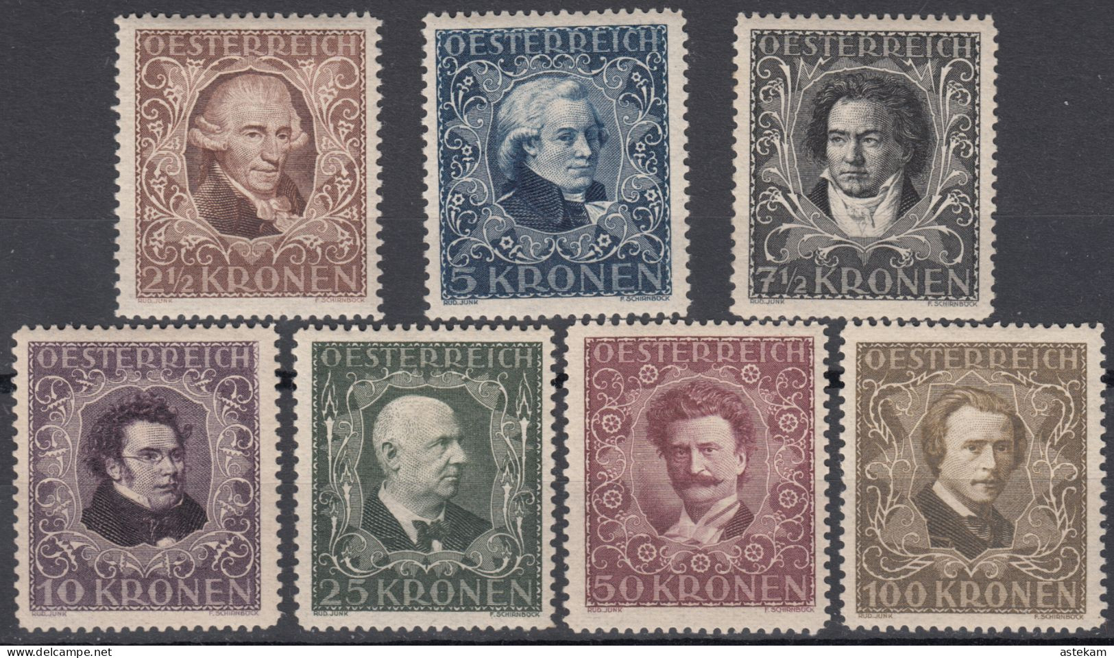 AUSTRIA 1922, COMPOSERS And MUSICIANS, COMPLETE MNH SERIES With MiNo 418/24 In GOOD QUALITY, *** - Neufs
