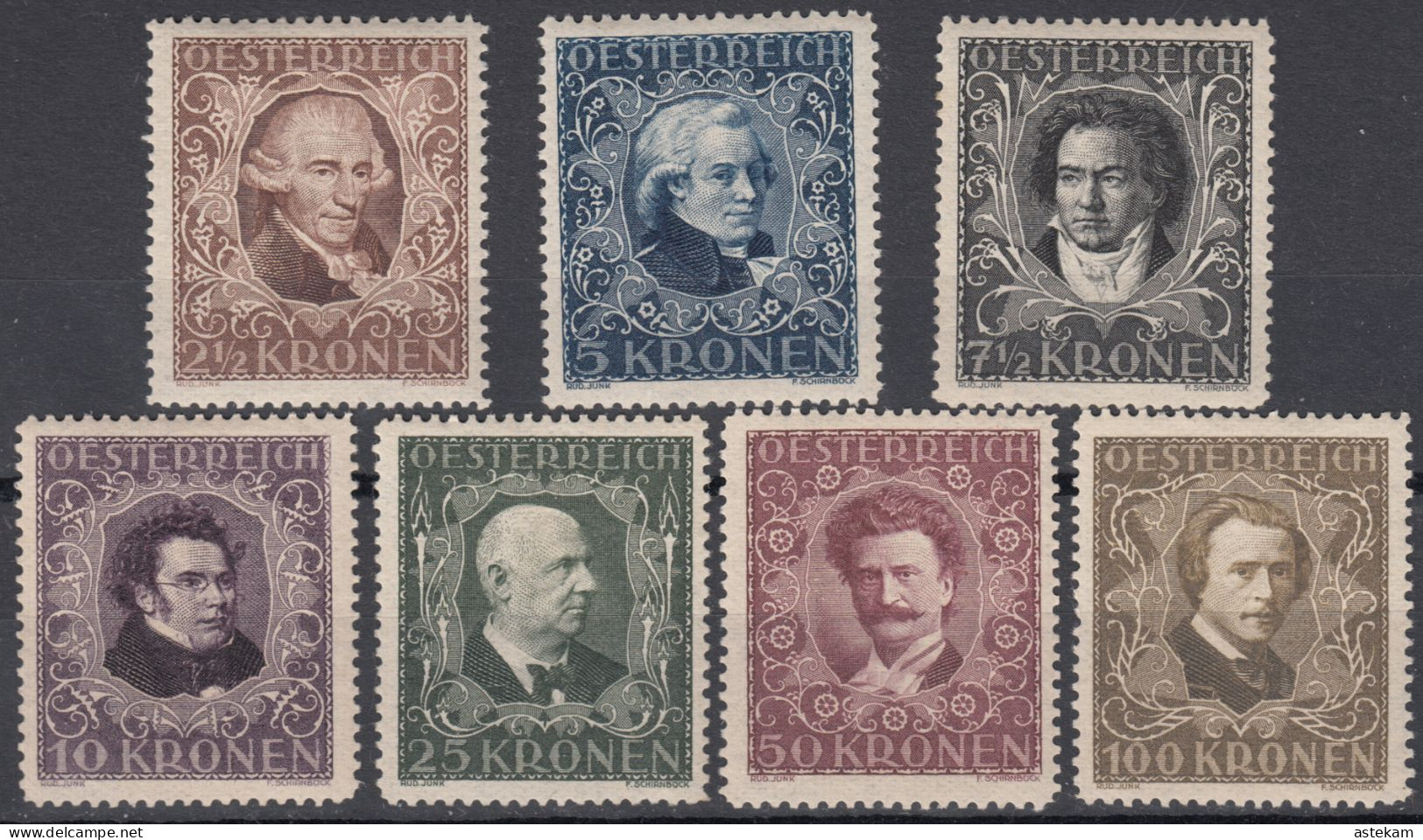 AUSTRIA 1922, COMPOSERS And MUSICIANS, COMPLETE MNH SERIES With MiNo 418/24 In GOOD QUALITY, *** - Ungebraucht