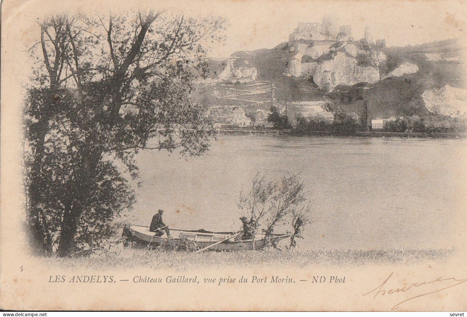 LES ANDELYS . -  Château Gaillard, Vue Prise Du Port Morin. Carte RARE De 1901 - Les Andelys