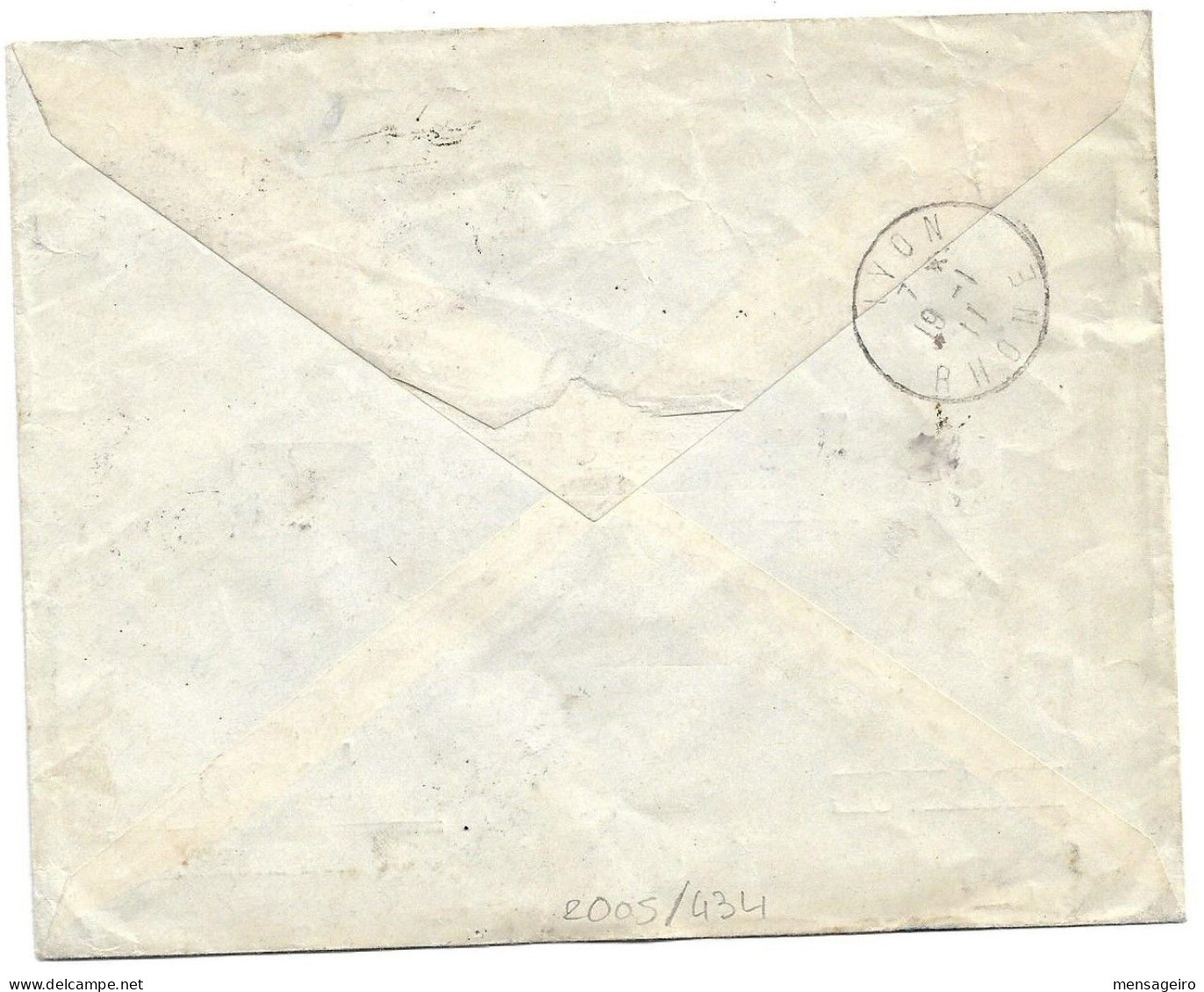 (C04) REGISTRED COVER WITH 1P. +5M. X2 STAMPS - CAIRO / R => FRANCE 1911 - 1866-1914 Khedivaat Egypte